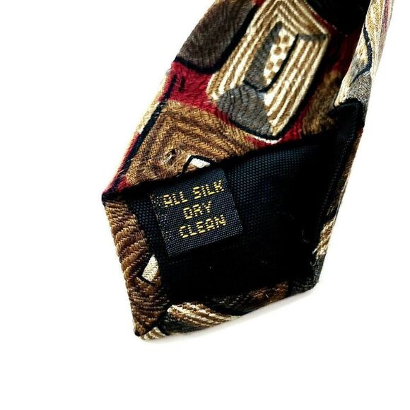 Alexander Julian Colours Abstract Red Silk Tie - Picture 4 of 6